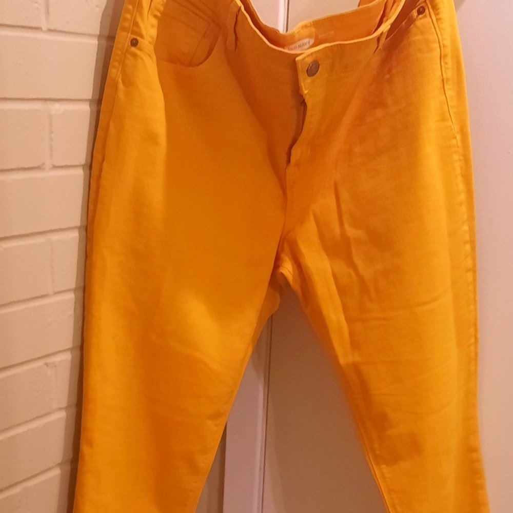 Orange Jean pans, size 16, Old Navy